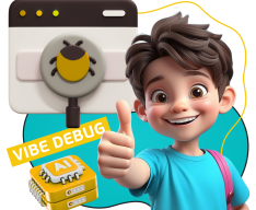 Тестирование & Vibe Debug. Охотники за багами - КИБЕРшкола программирования для детей, компьютерные курсы для школьников, начинающих и подростков - KIBERone г. Мурманск